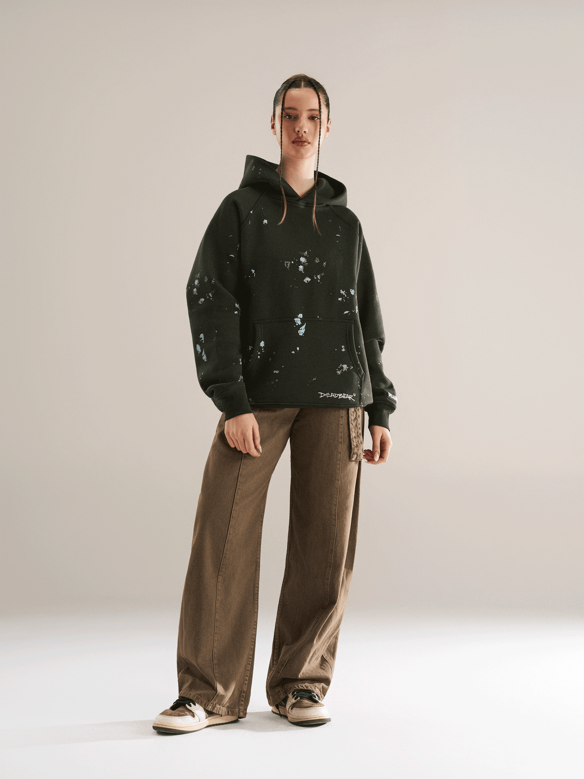 Grumpy Bear Hoodie Olive by DEADBEAR