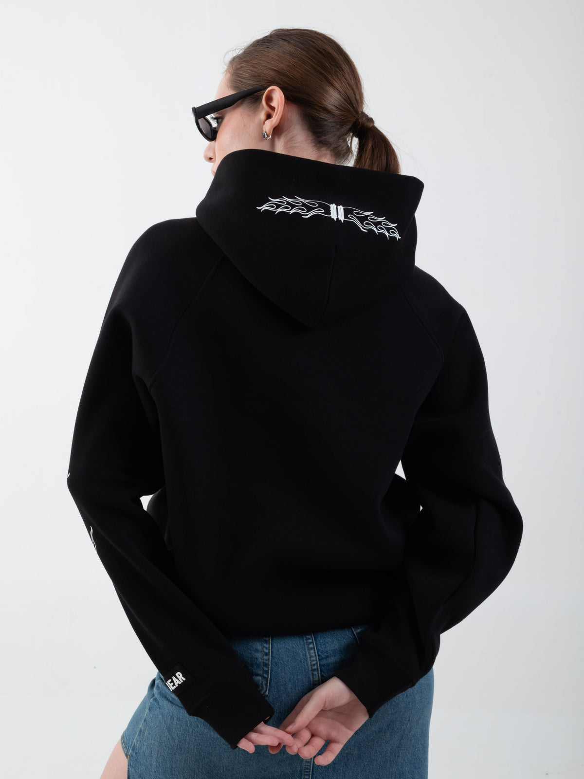 Flames Hoodie Black by DEADBEAR