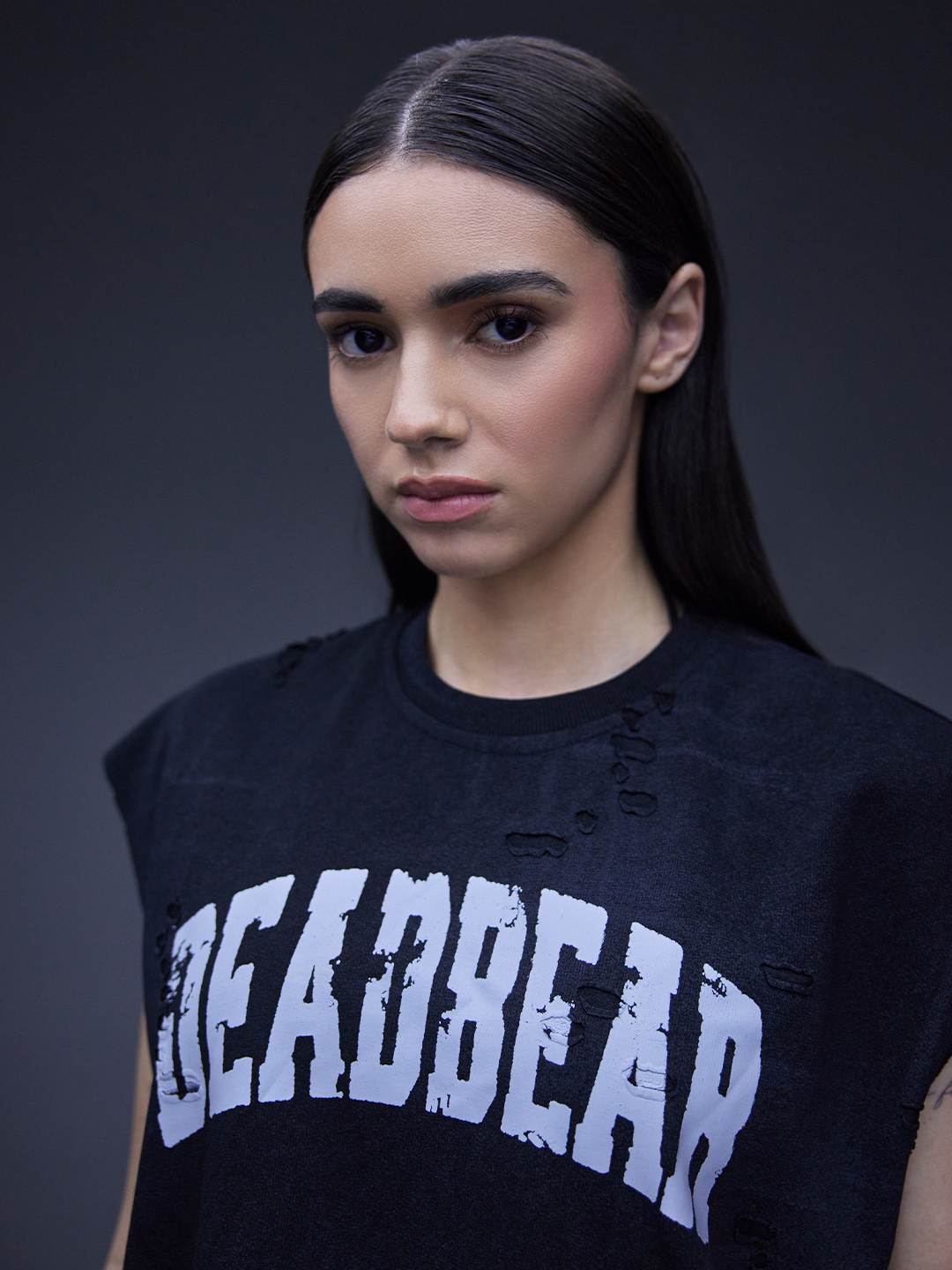 Distressed Washed Black Tank by DEADBEAR