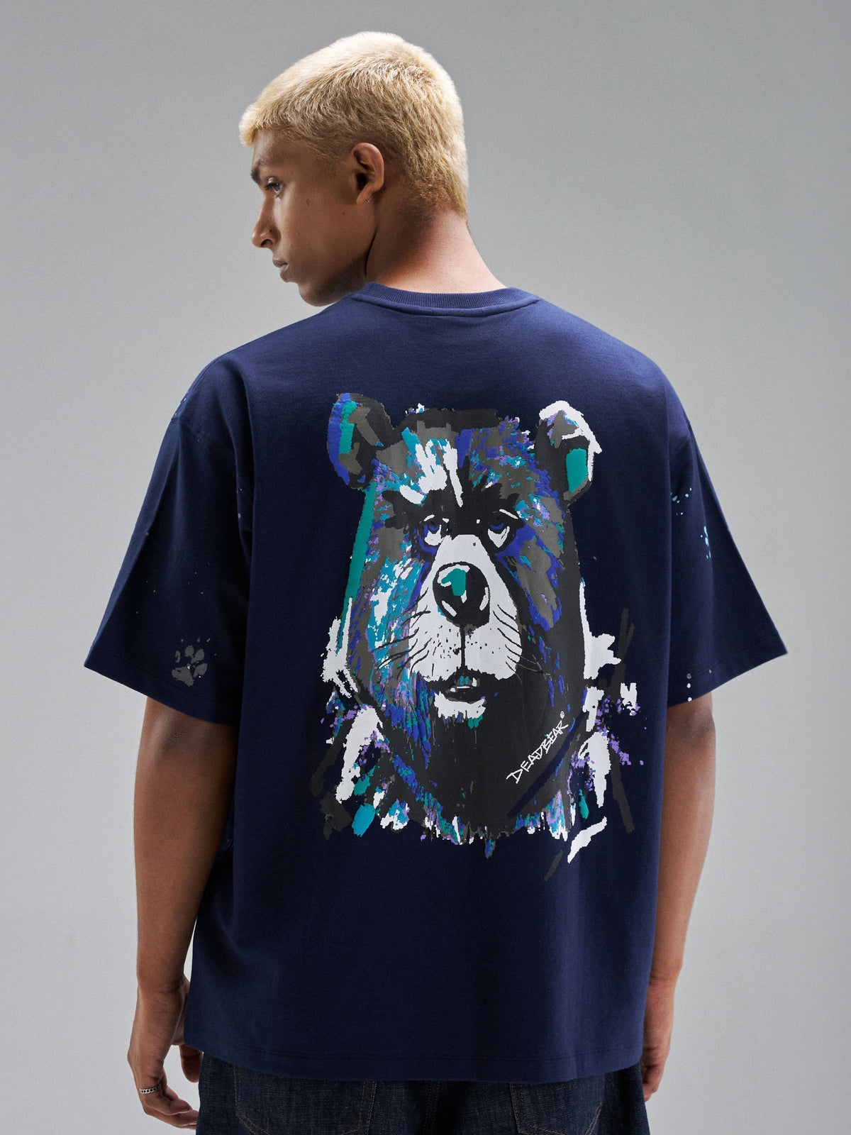 Grumpy Bear Tee Navy by DEADBEAR