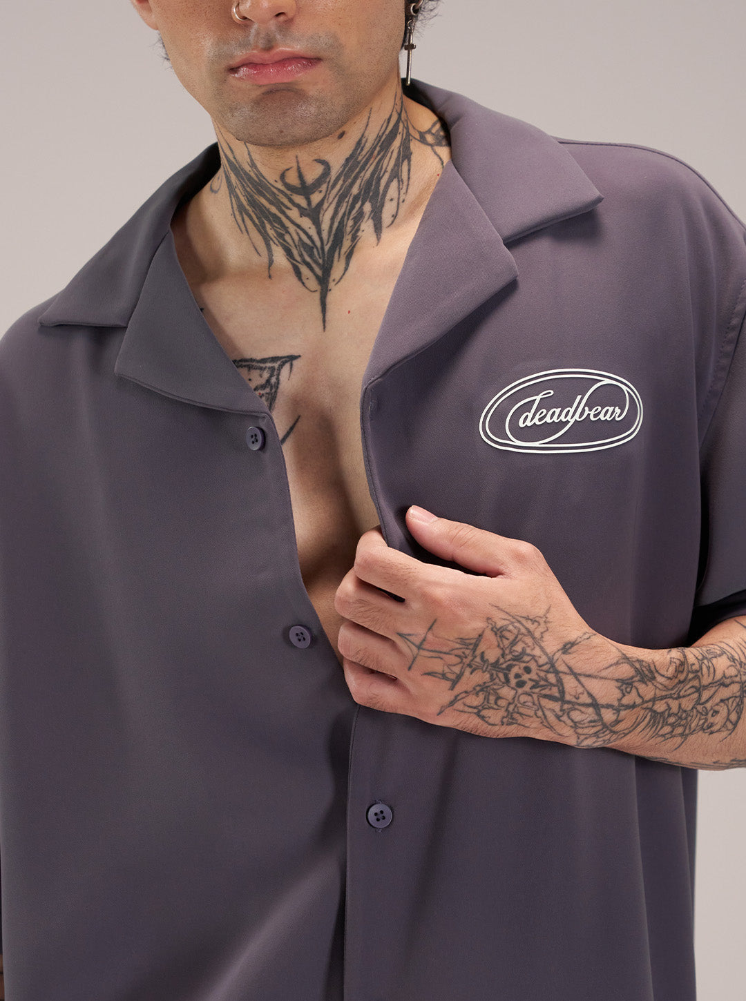 Signature Bowling Shirt Slate Lavender by DEADBEAR