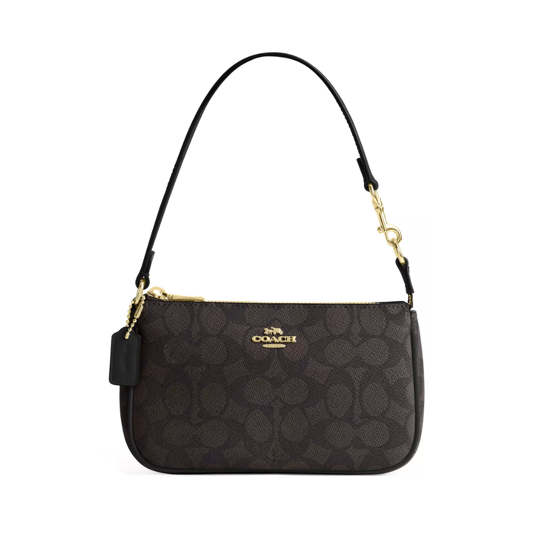 Coach Nolita 19 In Signature Canvas Gold Walnut Black by COACH