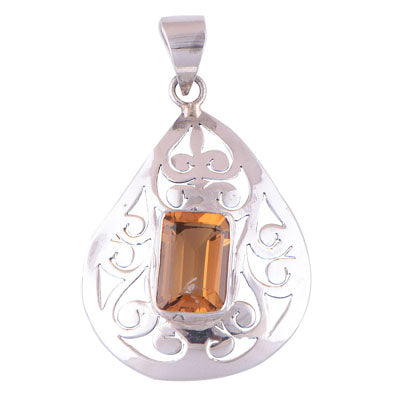 Crystal 925 Sterling Silver Pendant - R300305-27