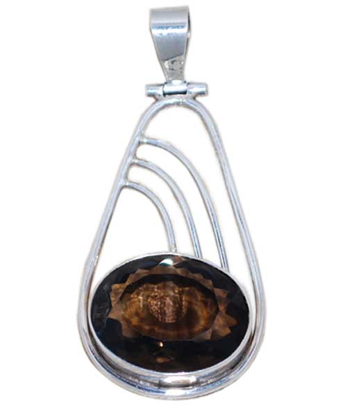 Smoky Quartz 925 Sterling Silver Pendant - R300476-3