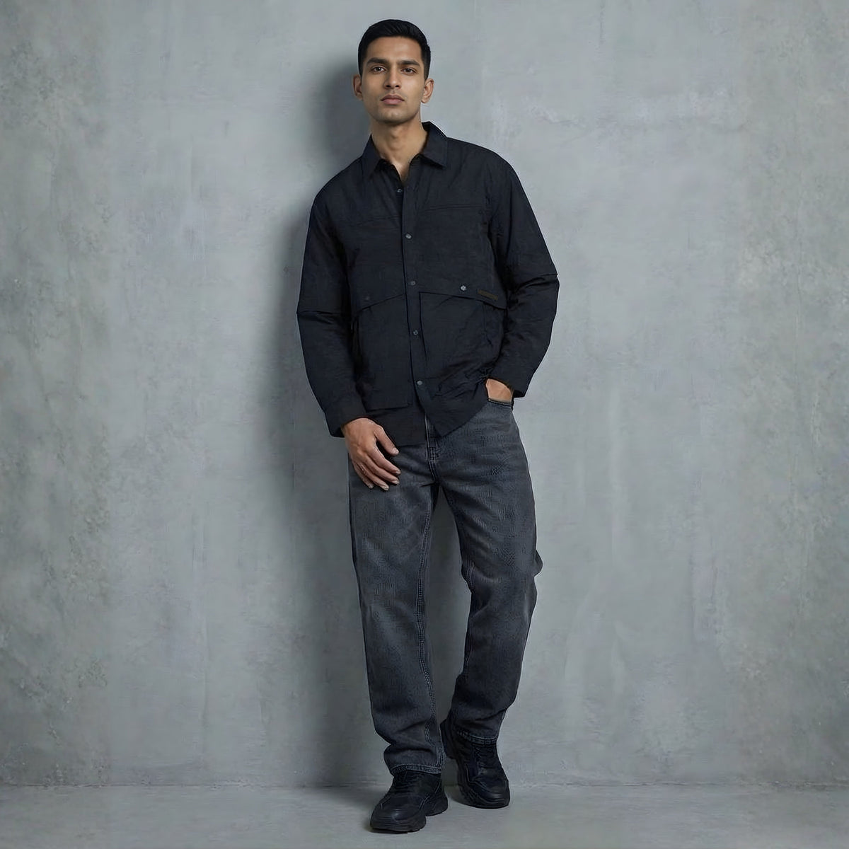 BLACK FIELD OVERSHIRT by GREY AREA
