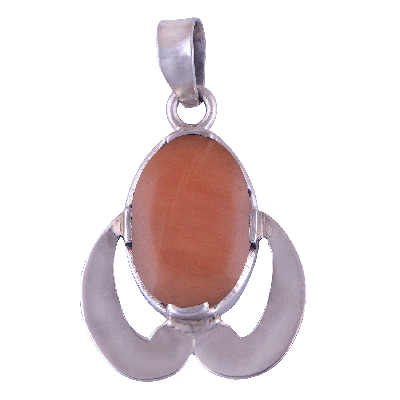 Orange Aventurine 925 Sterling Silver Pendant - R100472-11