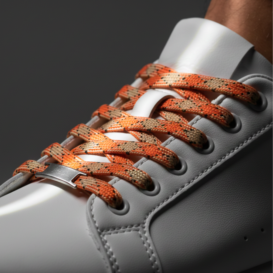 Turbo Diesel Patterned Flat Laces | Best for Nike, Jordan & Hoka by KNOTTY by KNOTTY