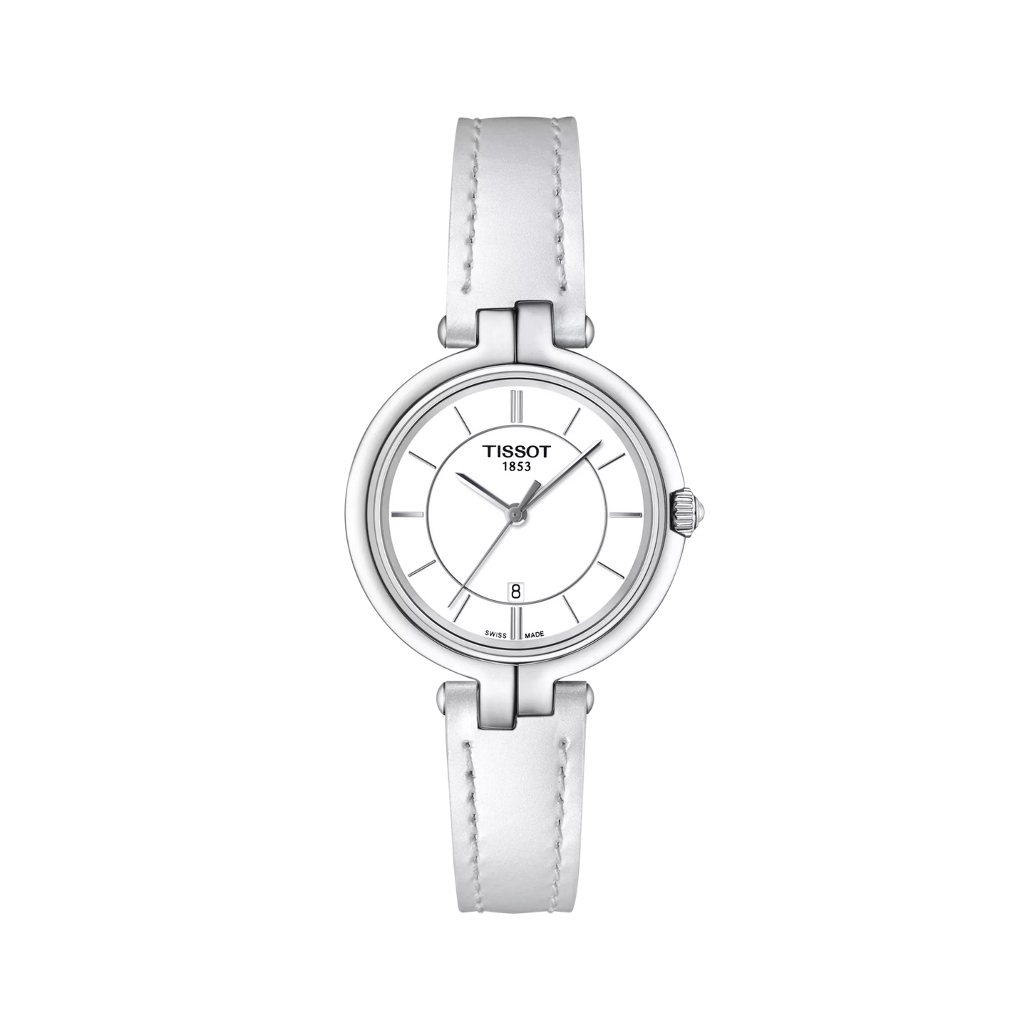 Tissot Flamingo 30mm T094.210.16.011.00 Women’s Quartz White Dial Leather Strap Watch - Zeuskicks