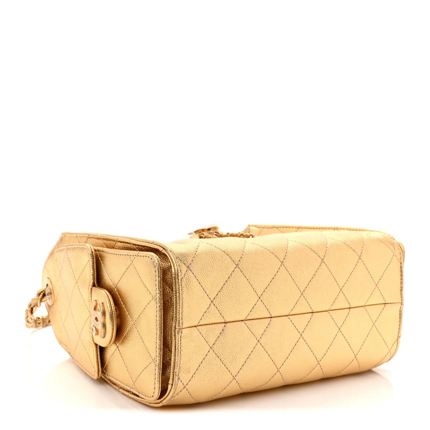 Chanel Metallic Caviar Quilted Mini 25 Handbag – Gold