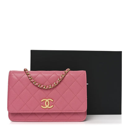 Chanel Caviar Quilted Wallet On Chain (WOC) – Pink