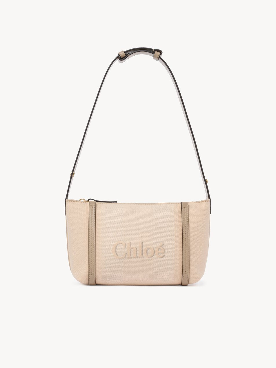 CHLOE Carry shoulder bag in canvas Blushy Beige by CHLOE
