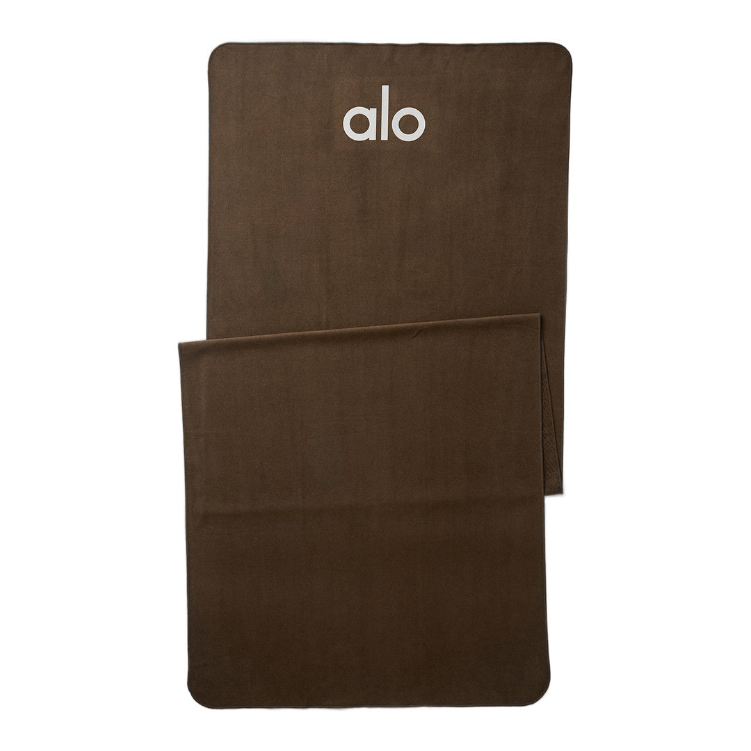 alo Grounded No-Slip Mat Towel - Espresso by Alo Yoga