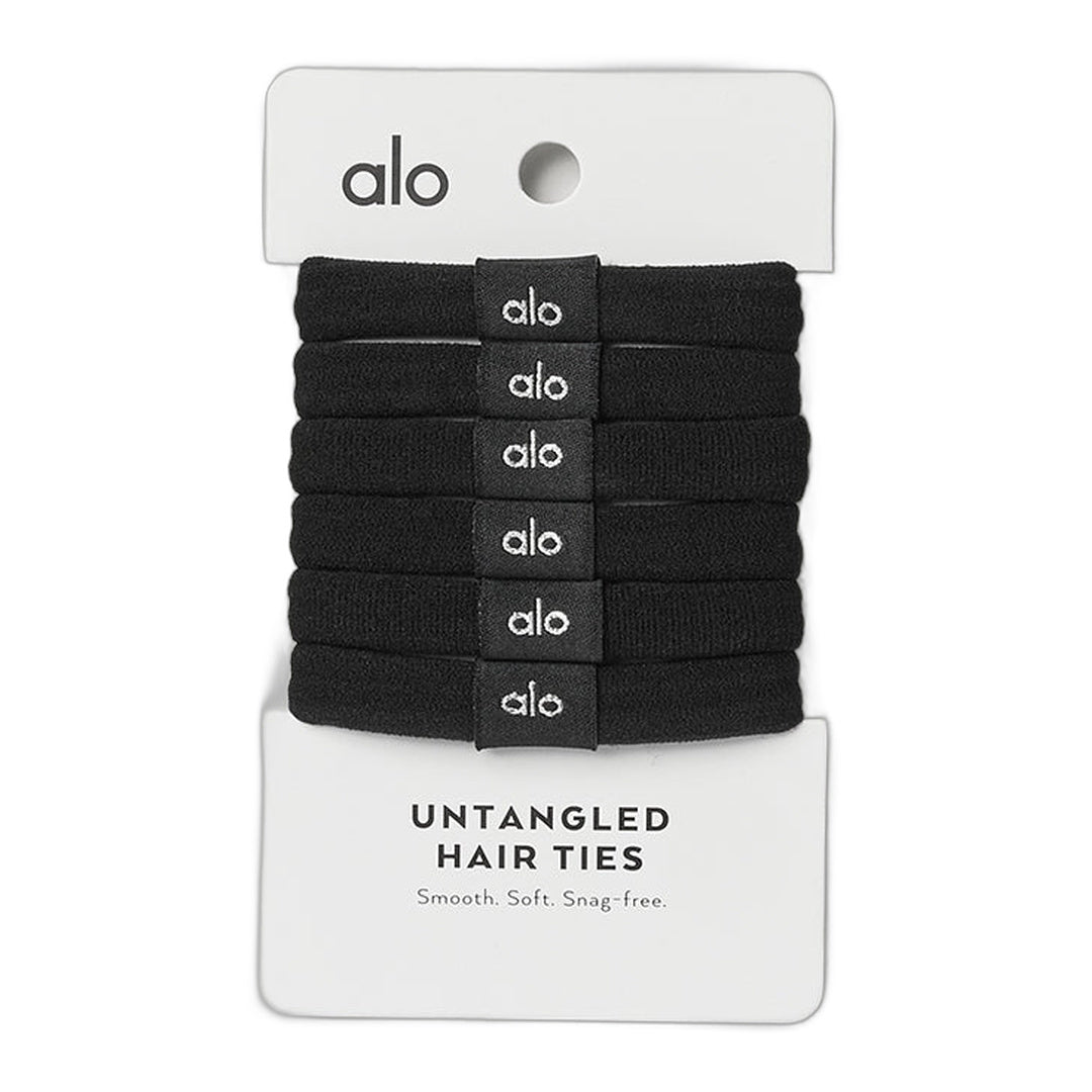 alo Untangled Hair Tie 6-Pack - Black by Alo Yoga