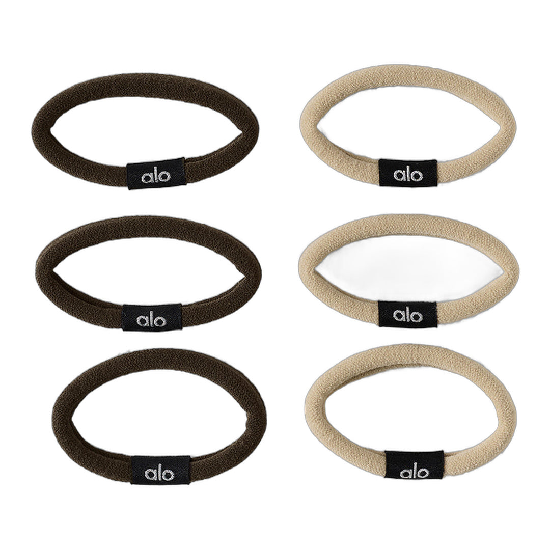 alo Untangled Hair Tie (6-Pack) - Beige/Espresso by Alo Yoga