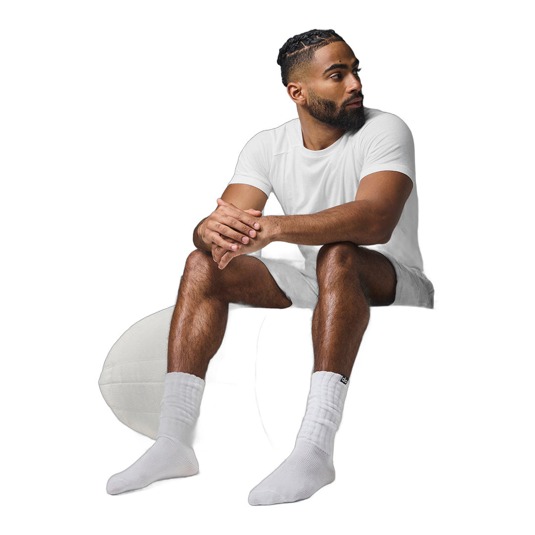 alo Unisex Scrunch Sock - White by Alo Yoga