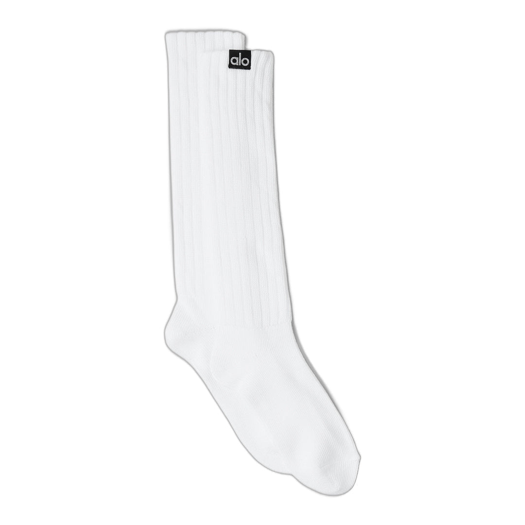 alo Unisex Scrunch Sock - White by Alo Yoga