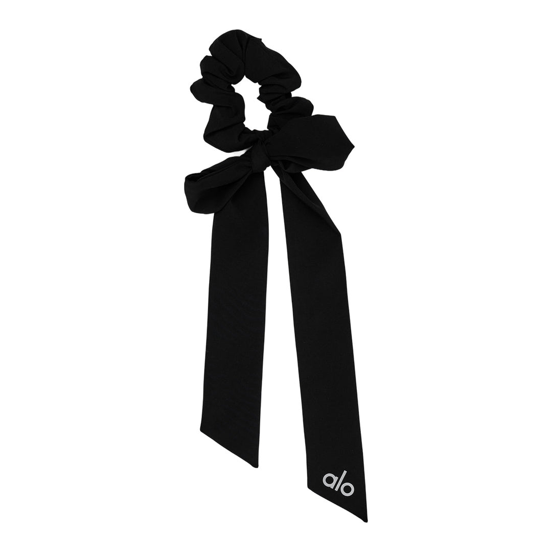 alo Love Knots Tie Scrunchie - Black by Alo Yoga
