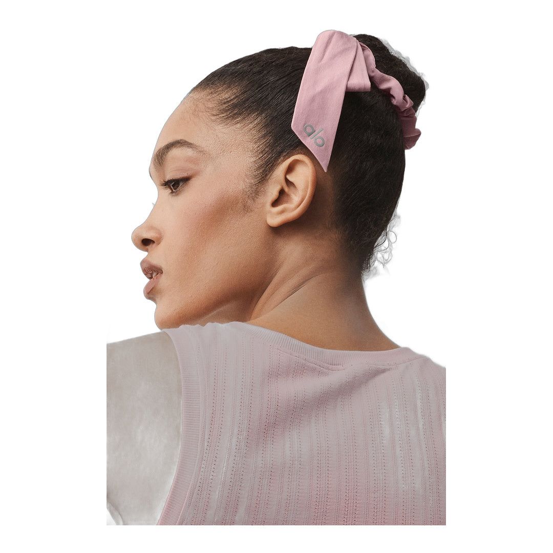 alo Love Knots Tie Scrunchie - Vintage Pink by Alo Yoga
