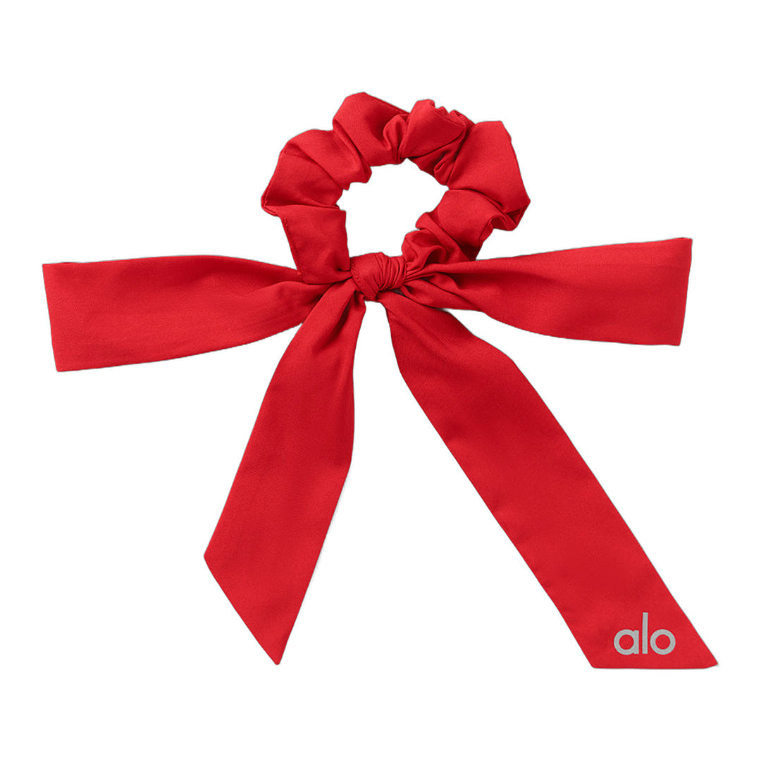 alo Love Knots Tie Scrunchie - Bright Red by Alo Yoga