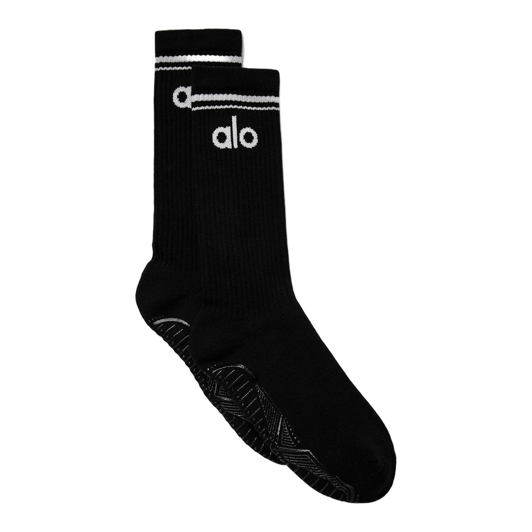 alo Women's Throwback Barre Sock - Black/White by Alo Yoga