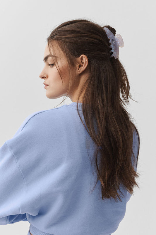 90's Claw Clip - Light Provence Blue Marble (A0286W)