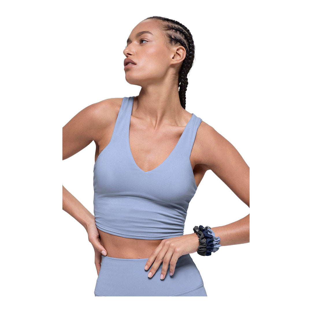 alo Fresh Mini Scrunchie 3-Pack - Winter Frost/Navy/Anthracite by Alo Yoga