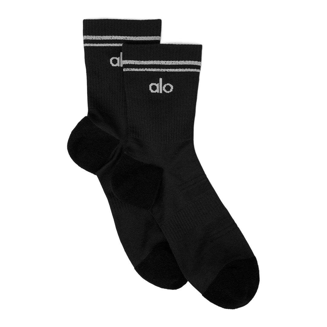 alo Unisex Half-Crew Performance Sock - Black by Alo Yoga