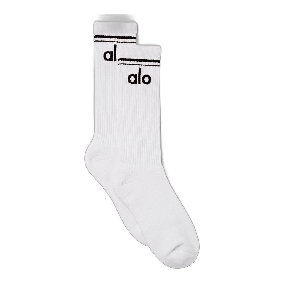 alo Unisex Throwback Sock - White/Black by Alo Yoga