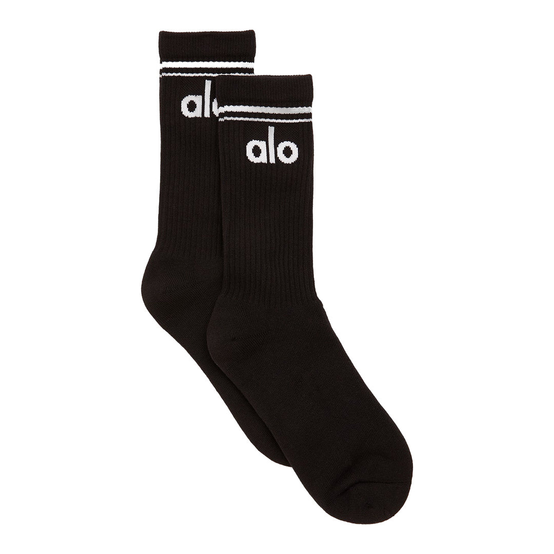 alo Unisex Throwback Sock - Black/White by Alo Yoga