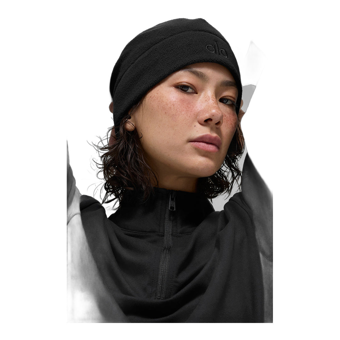 alo Performance Fleece Beanie - Black/Black by Alo Yoga