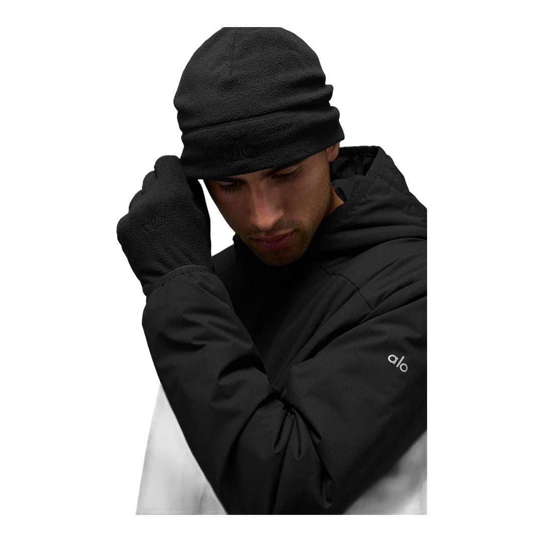 alo Performance Fleece Gloves - Black/Black by Alo Yoga