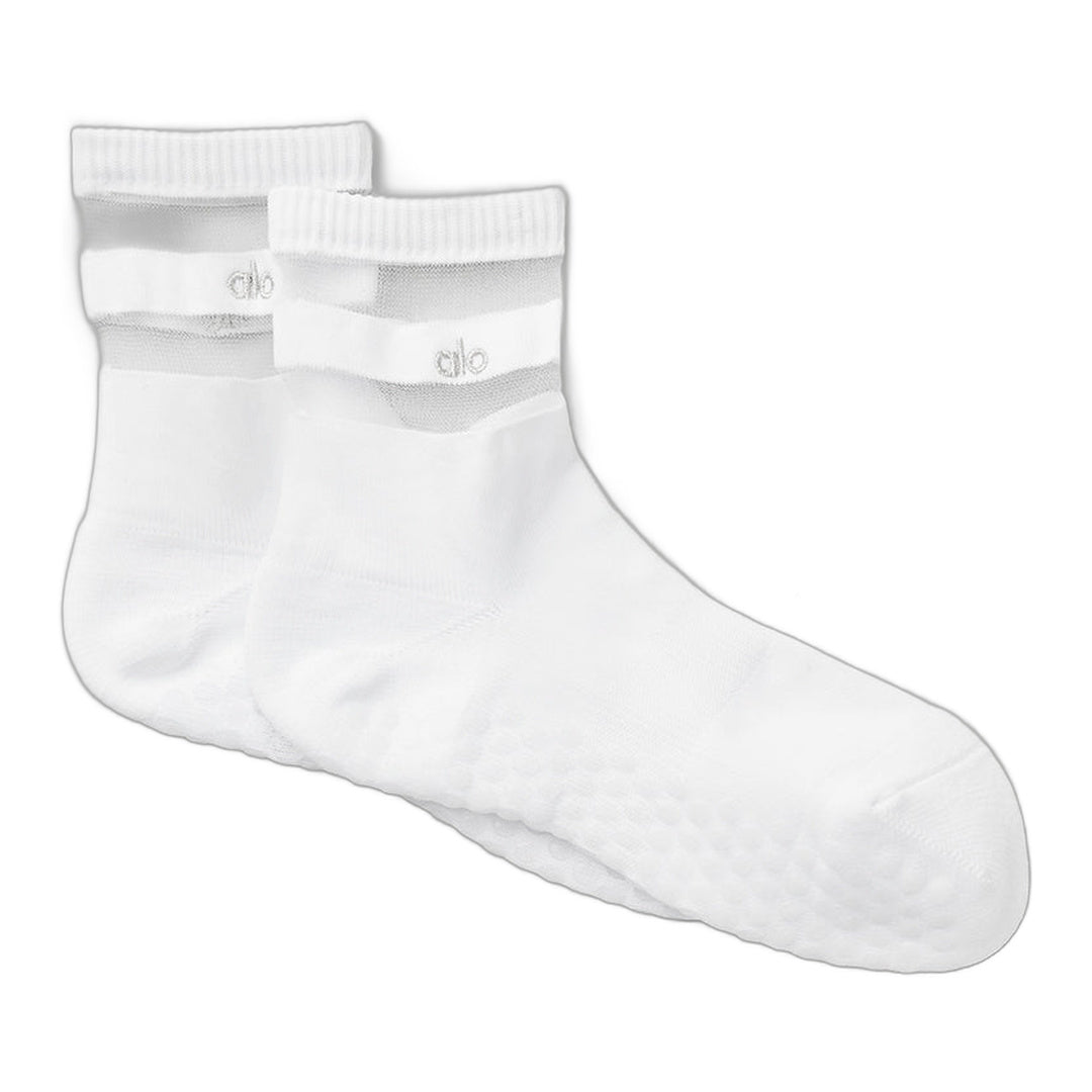 alo Women's Pulse Grip Sock - White by Alo Yoga