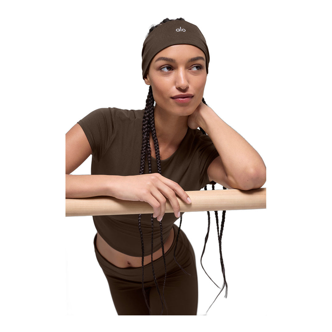 alo Performance Conquer Headband - Espresso by Alo Yoga