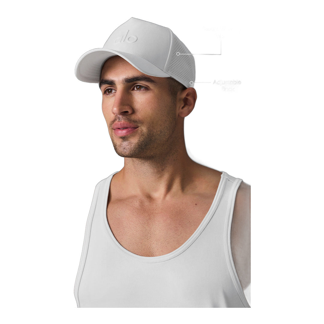 alo Performance District Trucker Hat - White by Alo Yoga