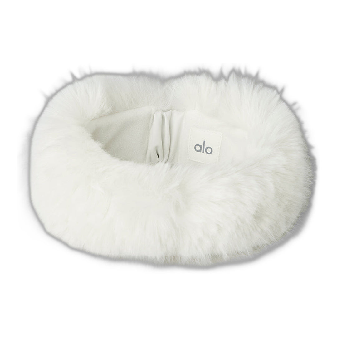 alo Opulent Faux Fur Wintersun Headband - Ivory by Alo Yoga