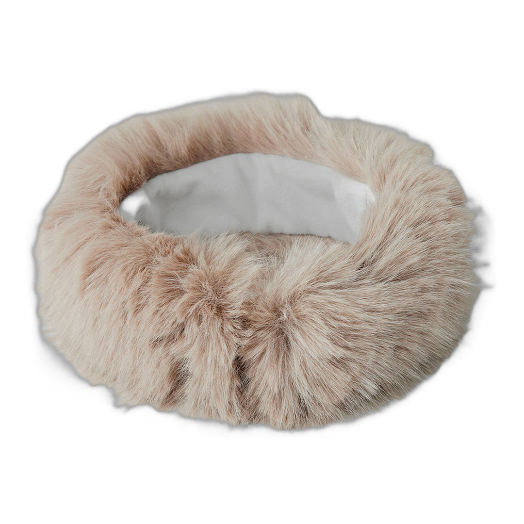 alo Opulent Faux Fur Wintersun Headband - Oat by Alo Yoga
