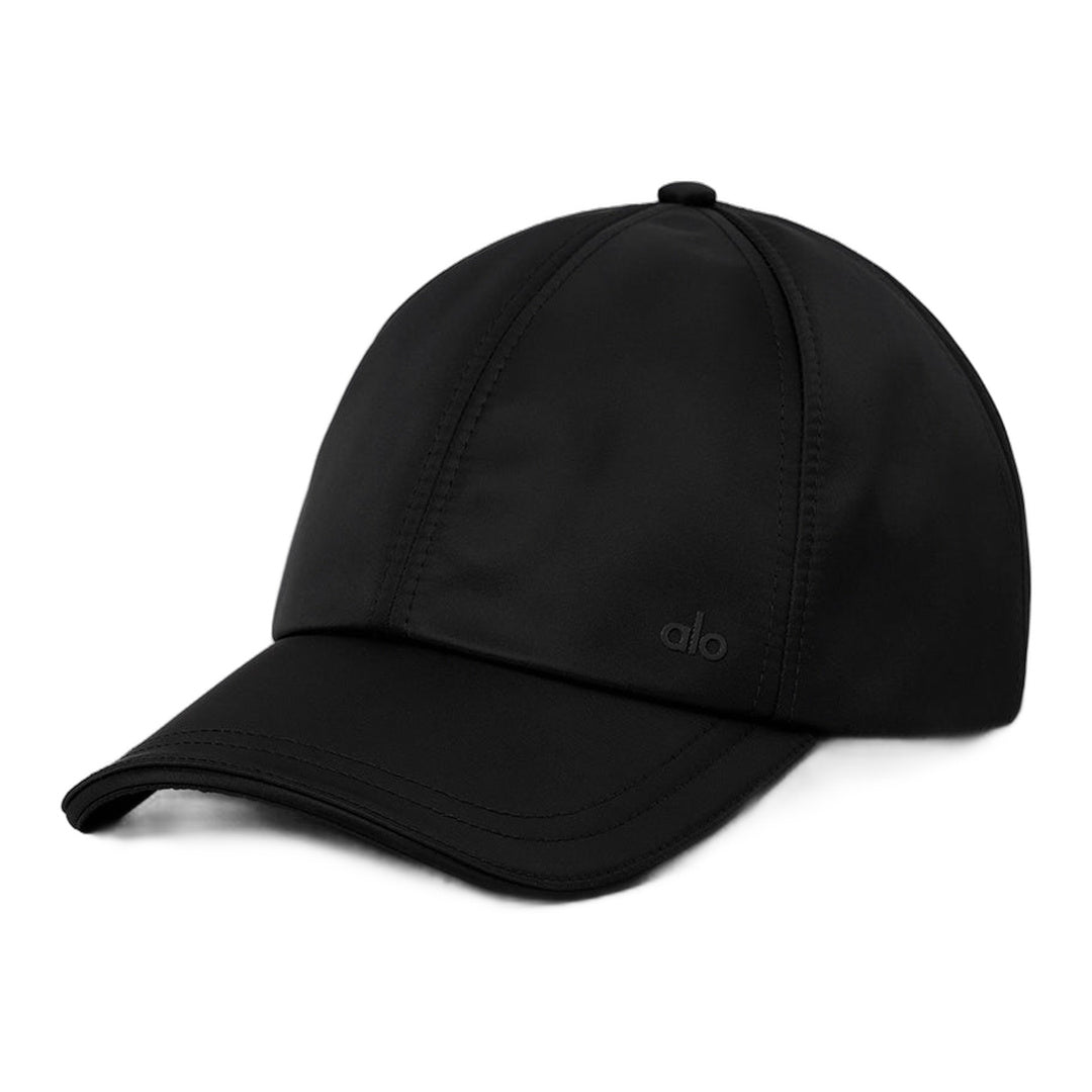 alo Satin Off-Duty Cap - Black by Alo Yoga