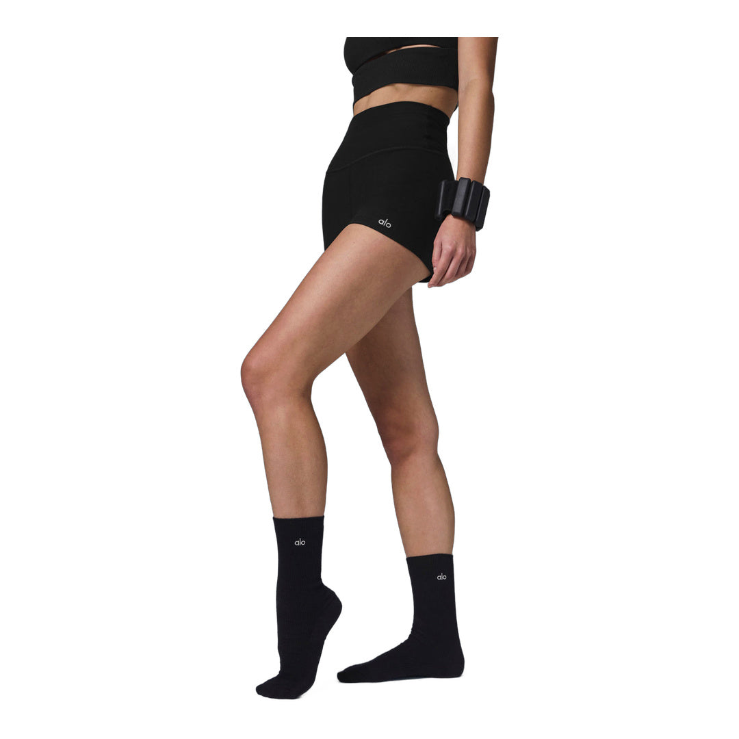 alo Unisex Half-Crew Understated Sock - Black by Alo Yoga