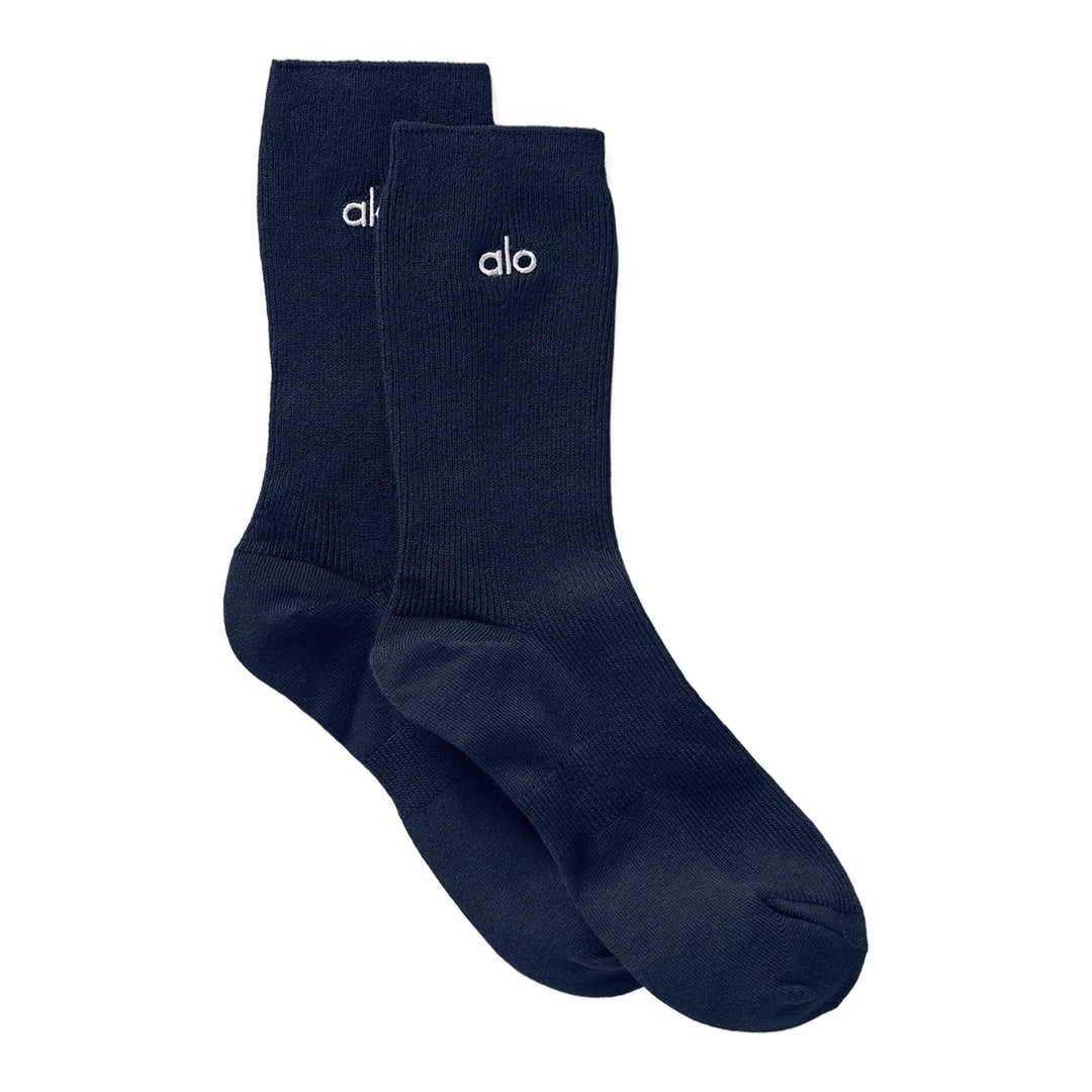 alo Unisex Half-Crew Understated Sock - Navy by Alo Yoga