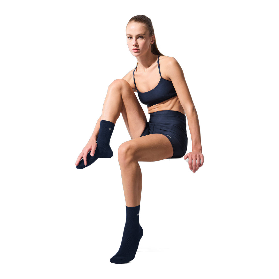alo Unisex Half-Crew Understated Sock - Navy by Alo Yoga