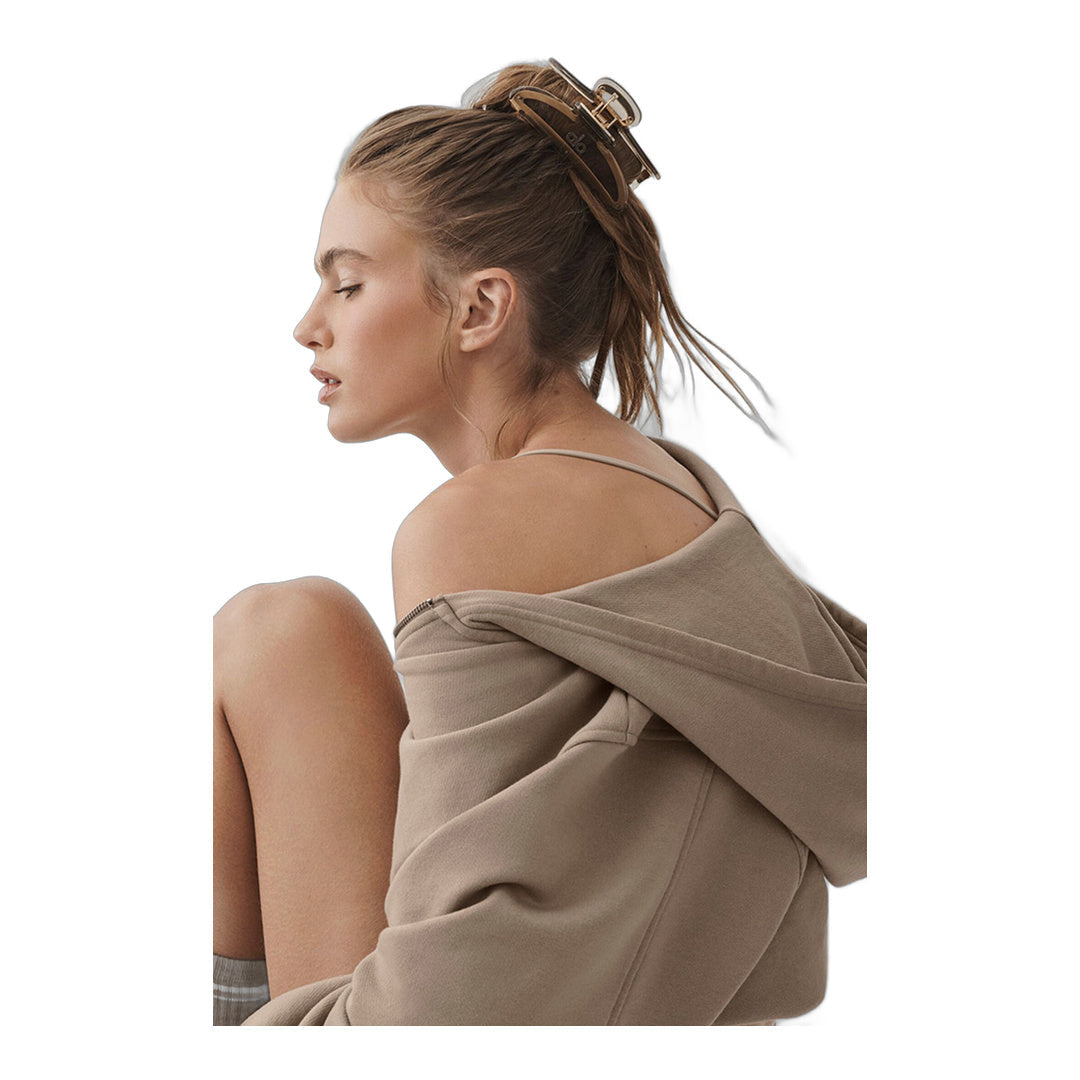 alo Acrylic Illusion Claw Clip - Gravel/Brushed Gold by Alo Yoga