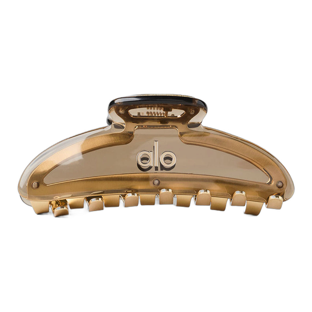 alo Acrylic Illusion Claw Clip - Gravel/Brushed Gold by Alo Yoga