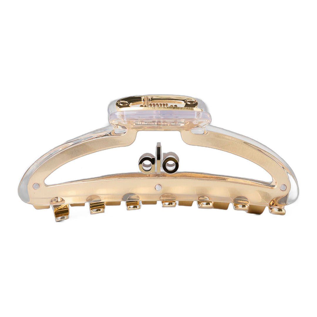 alo Acrylic Illusion Claw Clip - Clear/Brushed Gold by Alo Yoga
