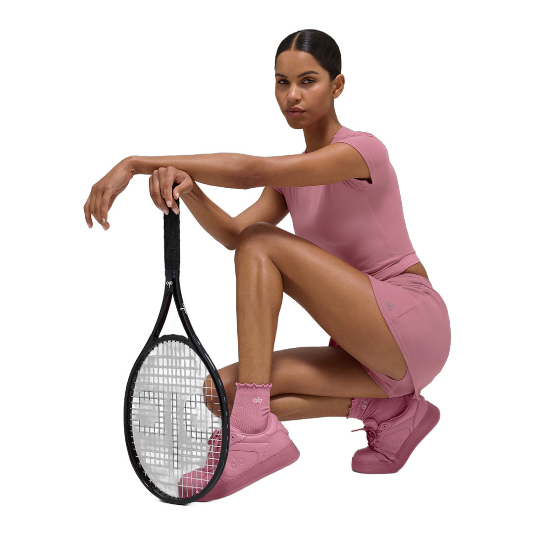 alo Women's Lettuce Edge Sock - Pink Wild Rose by Alo Yoga