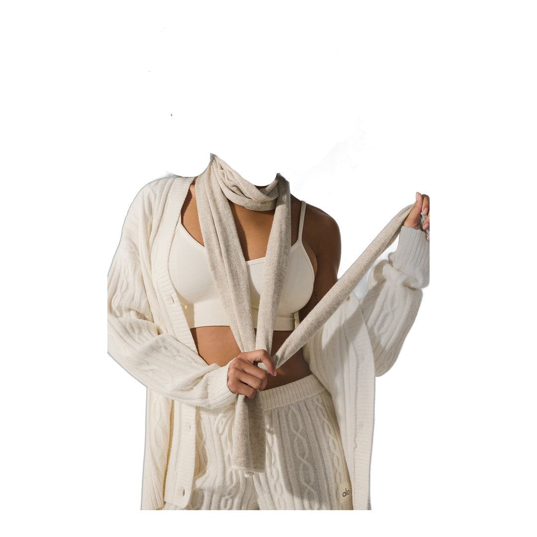 alo Cashmere Light Frosted Scarf - Winter Latte/Ivory by Alo Yoga