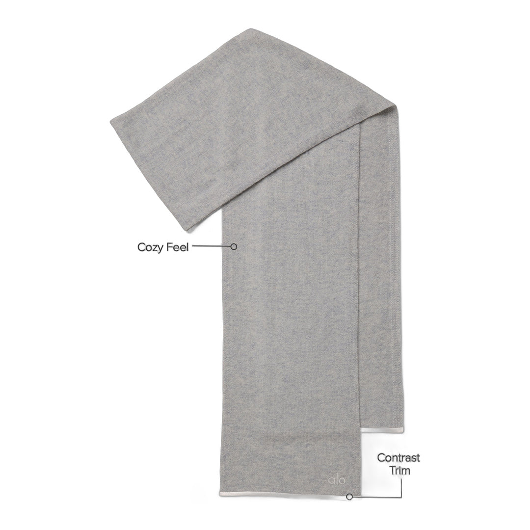 alo Cashmere Light Frosted Scarf - Light Heather Grey/Ivory by Alo Yoga