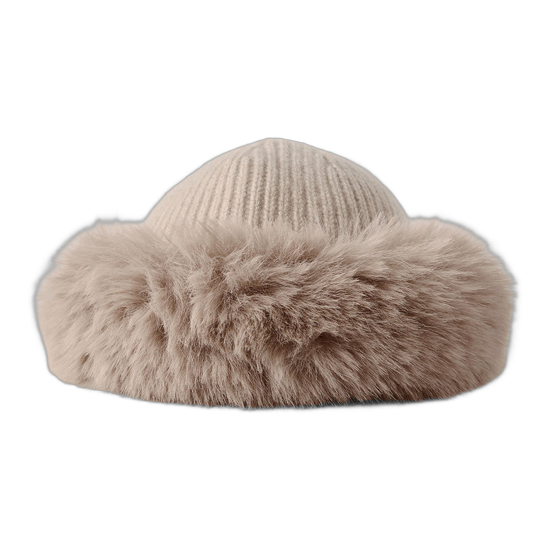 alo Courchevel Cashmere Faux Fur Beanie - Oat Heather by Alo Yoga