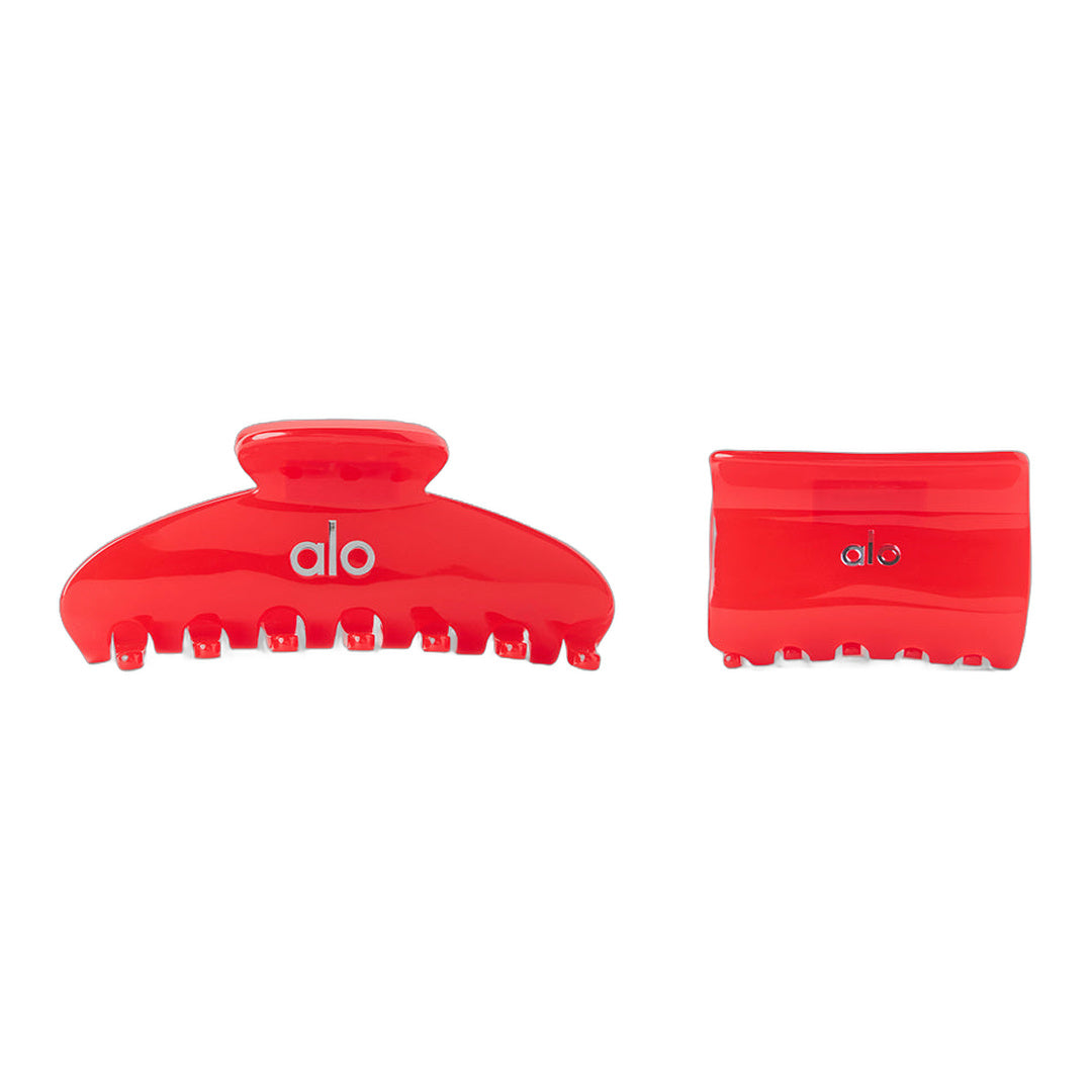 alo Effortless Claw Clip (2-Pack) - Bright Red by Alo Yoga