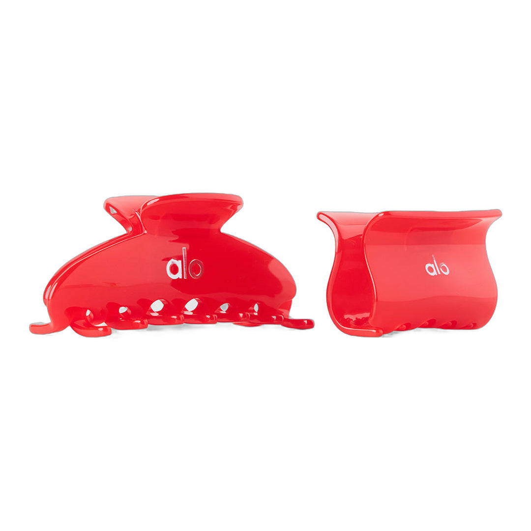 alo Effortless Claw Clip (2-Pack) - Bright Red by Alo Yoga