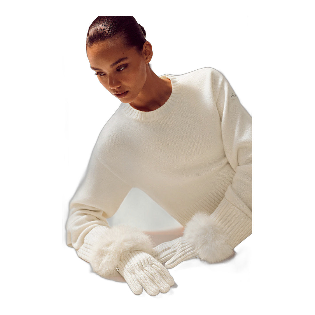 alo Courchevel Cashmere Gloves - Ivory by Alo Yoga